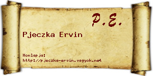 Pjeczka Ervin névjegykártya